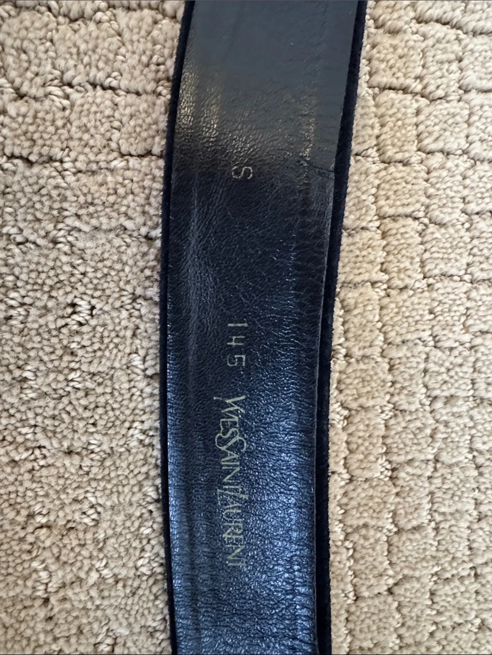 Vintage Yves Saint Laurent Wide Striped Suede Statement Belt YSL Small
